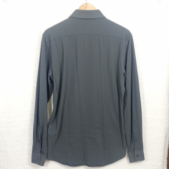 MEN'S Apt. 9® Premier Flex Slim-Fit Dark Gray Button Down Shirt - Picture 2 of 6